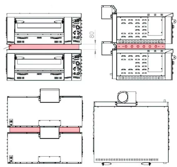 Plynová pec na pizzu - 9+9x 34cm - manuálna - Image 3