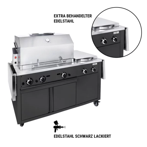 Grilovacia stanica - profesionálna BBQ kuchyňa - čierna - Image 3