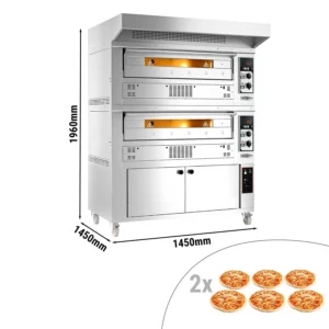 Plynová pec na pizzu - 6x 35cm - ručná - vrátane digestora a kysnutia