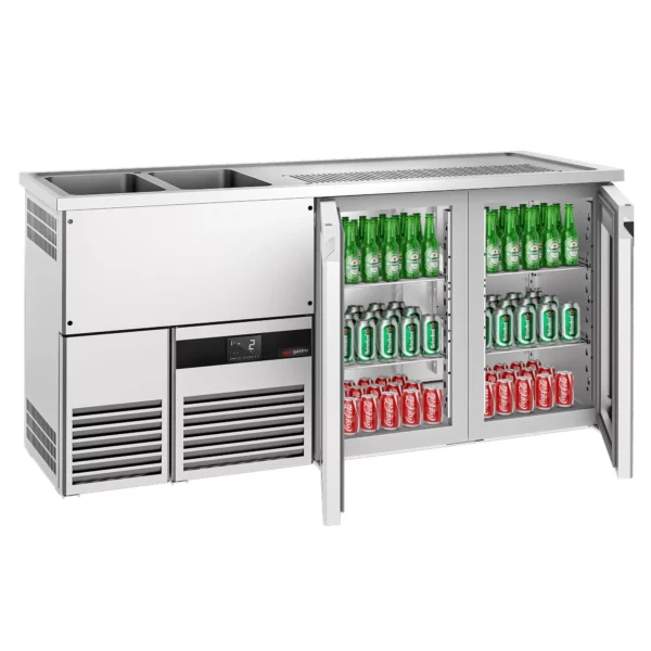 Pivný bar PREMIUM - 1950x700mm - 2 sklenené dvierka - Image 3