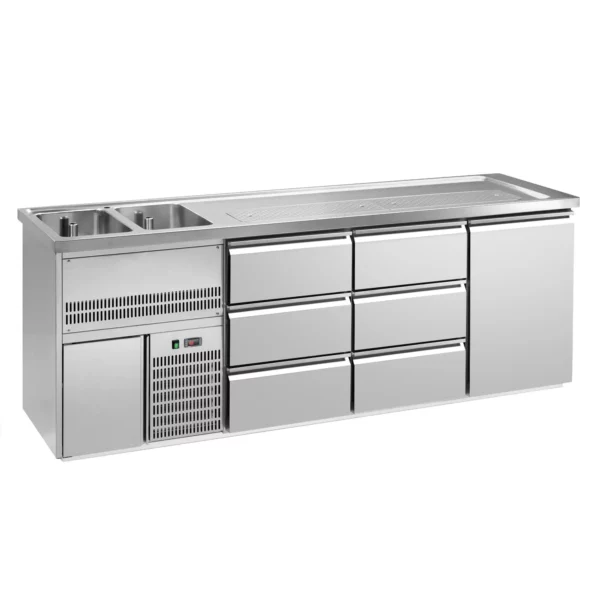 Pivný bar PREMIUM PLUS - 2500 x 700 mm - 1 dvierka a 6 zásuviek - Image 3