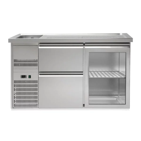 Pivný bar PREMIUM PLUS - 1550x700mm - 1 sklenené dvierka a 2 zásuvky - Image 3