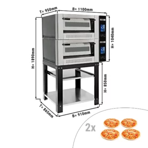 Plynová pec na pizzu - 8x 30cm - digitálna - vrátane základného rámu