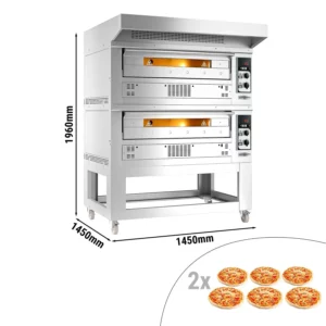 Plynová pec na pizzu - 6+6x 33cm - manuálna - vrátane digestora a základného rámu