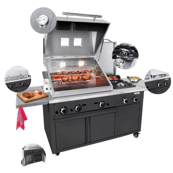 Grilovacia stanica - profesionálna BBQ kuchyňa - čierna - Image 4