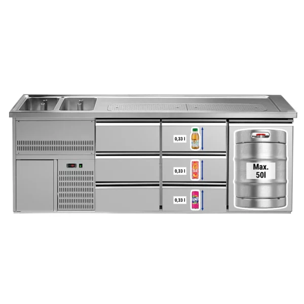 Pivný bar PREMIUM PLUS - 2500x700mm - 2 dvierka a 3 zásuvky - Image 4