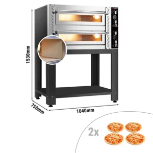 Elektrická pec na pizzu - (plnošamotová) - 4+4x 30cm - manuálna - vrátane podstavca