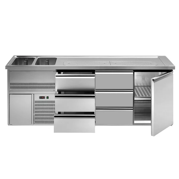 Pivný bar PREMIUM PLUS - 2500 x 700 mm - 1 dvierka a 6 zásuviek - Image 4