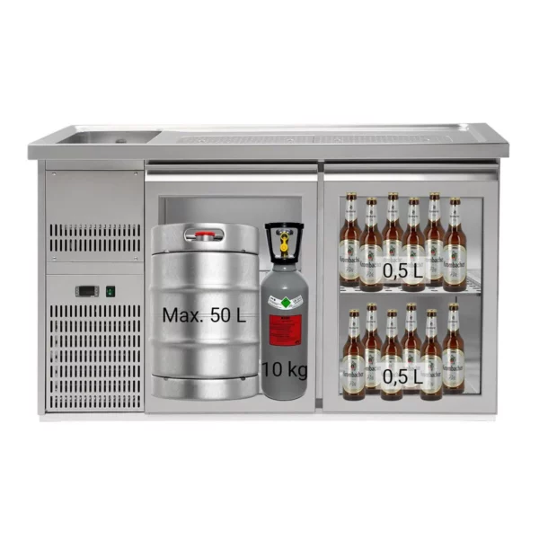 Pivný bar PREMIUM PLUS - 1550x700mm - 2 sklenené dvierka - Image 4