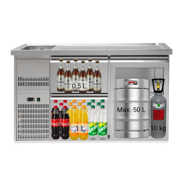 Pivný bar PREMIUM PLUS - 1550x700mm - 1 sklenené dvierka a 2 zásuvky - Image 4