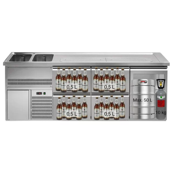 Pivný bar PREMIUM PLUS - 2500 x 700 mm - 1 dvierka a 4 zásuvky - Image 4
