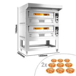 Plynová pec na pizzu - 9+9x 33cm - manuálna - vrátane digestora a kysiacej skrinky