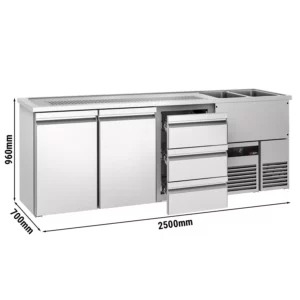 Pivný bar PREMIUM - 2500x700mm - 2 dvierka a 3 zásuvky