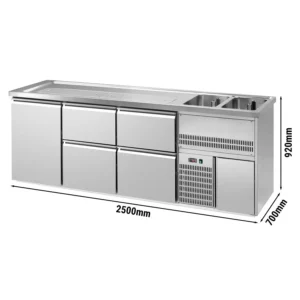 Pivný bar PREMIUM PLUS - 2500 x 700 mm - 1 dvierka a 4 zásuvky