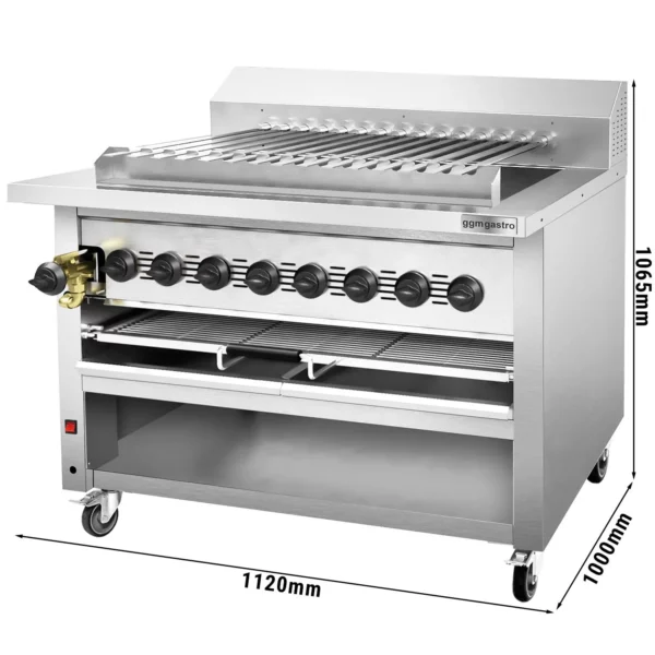 Plynový vysokovýkonný gril na Adana & Schisch Kebab - s 15 automat. rotujúce špízy