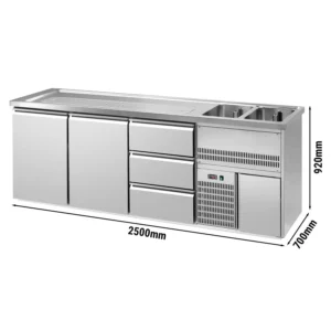 Pivný bar PREMIUM PLUS - 2500x700mm - 2 dvierka a 3 zásuvky