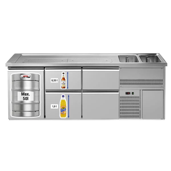 Pivný bar PREMIUM PLUS - 2500 x 700 mm - 1 dvierka a 4 zásuvky - Image 4