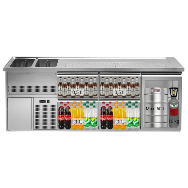 Pivný bar PREMIUM PLUS - 2500 x 700 mm - 1 dvierka a 4 zásuvky - Image 4