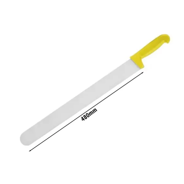 Nôž na kebab so žltou plastovou rukoväťou