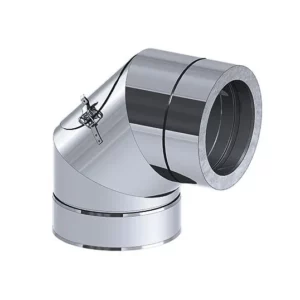 Uhol čistenia 90° - s revíznym otvorom - vyrobený z nerezovej ocele - 300 mm