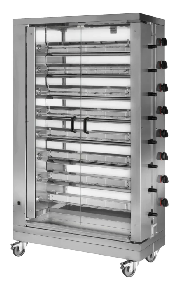 Plynový gril na kurčatá ECO s 8 ražňami pre 48 kurčiat - 1098 x 480 x 1992 mm - Image 4