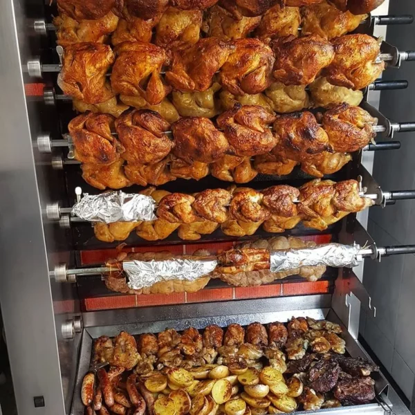 Plynový gril na kurčatá ECO so 7 ražňami pre 42 kurčiat - 1098 x 480 x 1992 mm - Image 3