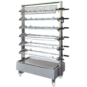 Pojazdný vozík pre 24 špízov - 1150 x 800 x 1600 mm - pre grily na kurčatá