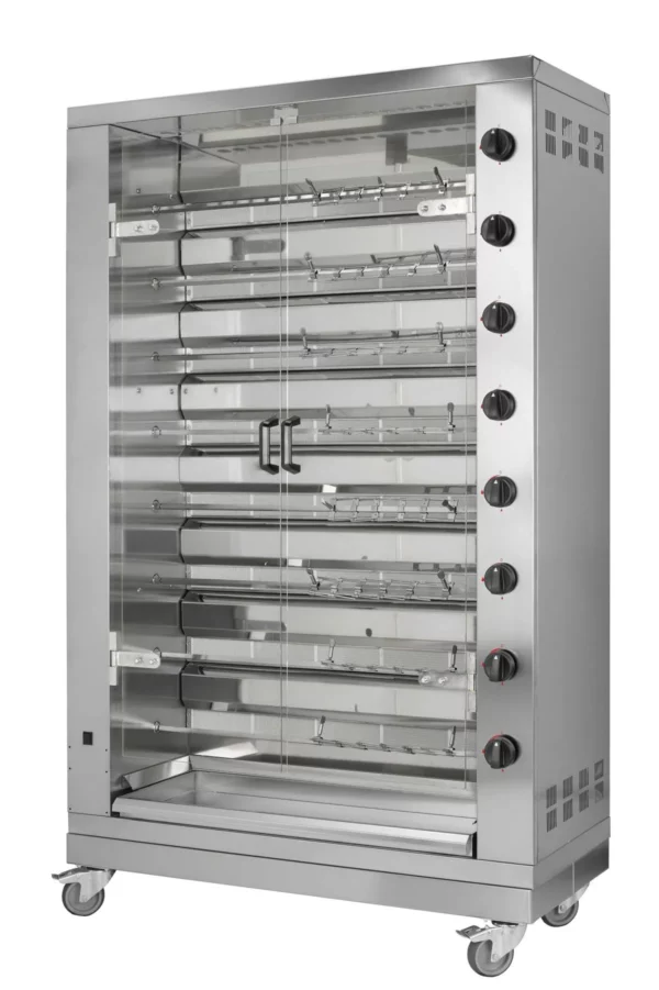 Plynový gril na kurčatá PREMIUM s 8 ražňami pre 48 kurčiat - 1100 x 480 x 1920 mm - Image 3