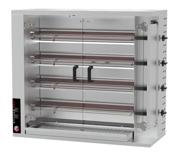 Plynový gril na kurčatá PREMIUM so 4 ražňami pre 20 kurčiat - Š1150xH550xV980mm - Image 5