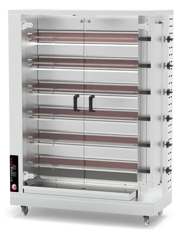 Plynový gril na kurčatá PREMIUM so 6 ražňami pre 30 kurčiat - Š1150xH550xV1520mm - Image 4