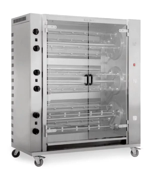 Plynový gril na kurčatá Rotation PREMIUM s 12 ražňami pre 72 kurčiat - 1395 x 660 x 1876 mm - Image 3