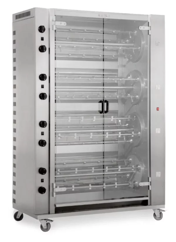 Plynový gril na kurčatá Rotation PREMIUM s 16 ražňami pre 96 kurčiat - 1395 x 660 x 2057 mm - Image 3