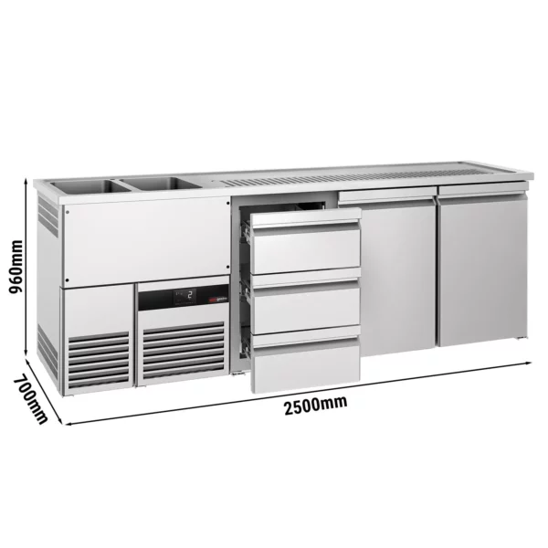 Pivný bar PREMIUM - 2500x700mm - 2 dvierka a 2 zásuvky