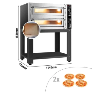 Elektrická pec na pizzu - (plnošamotová) - 4+4x 34cm - manuálna - vrátane podstavca