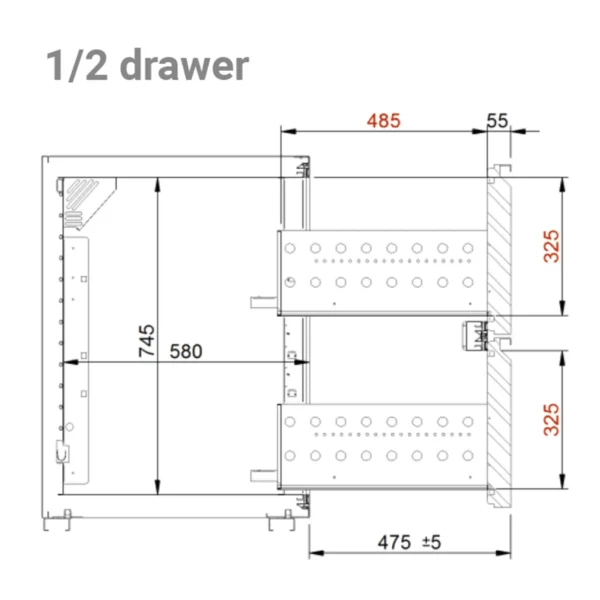 Pivný bar PREMIUM PLUS - 2500x700mm - 2 dvierka a 2 zásuvky - Image 5