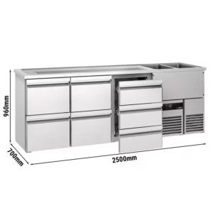 Pivný bar PREMIUM - 2500x700mm - 7 zásuviek