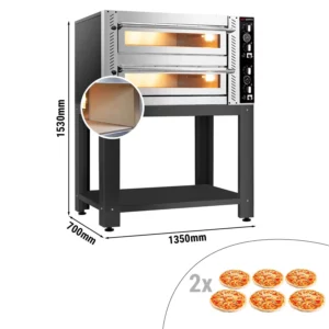 Elektrická pec na pizzu - (plnošamotová) - 6+6x 30cm - manuálna - vrátane podstavca