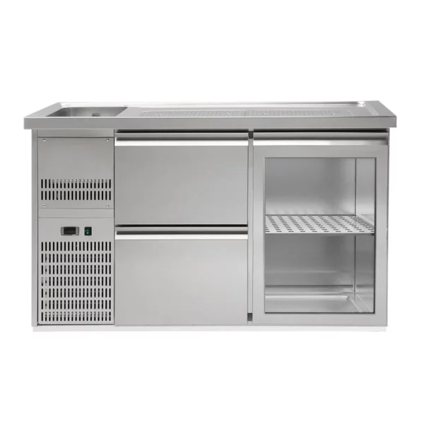 Pivný bar PREMIUM PLUS - 1550x700mm - 1 sklenené dvierka a 2 zásuvky - Image 3