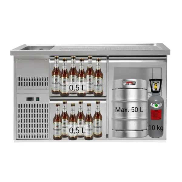 Pivný bar PREMIUM PLUS - 1550x700mm - 1 sklenené dvierka a 2 zásuvky - Image 4