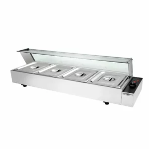 Bainmarie so skleneným vekom - elektrická - so 4 nádobami GN 1/2