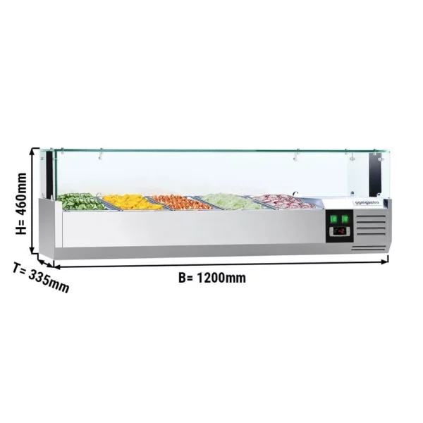 Chladiaca vitrína PREMIUM s LED svetlom - 1200x335mm - 5x GN 1/4 - Image 4
