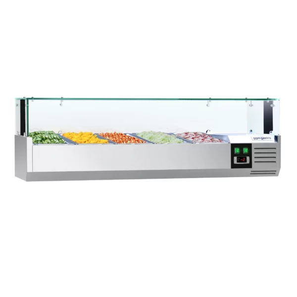 Chladiaca vitrína PREMIUM s LED svetlom - 1200x335mm - 5x GN 1/4