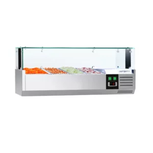 Chladiaca vitrína PREMIUM s LED svetlom - 1200x335mm - 5x GN 1/4