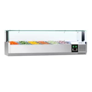 Chladiaca vitrína PREMIUM  s LED svetlom - 1400x335mm - 6x GN 1/4