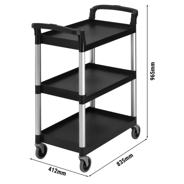 CAMBRO | Servírovací vozík / prepravný vozík KD - 3 police - čierny - Image 2