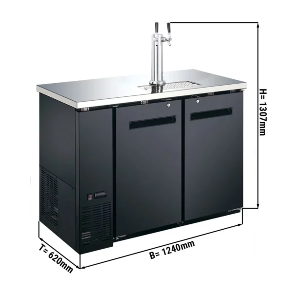 Chladič na pivo s kohútikom - 2x50 litrové sudy - 1240x620mm