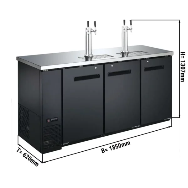 Chladič na pivo s kohútikom - 3x50 litrové sudy - 1850x620mm
