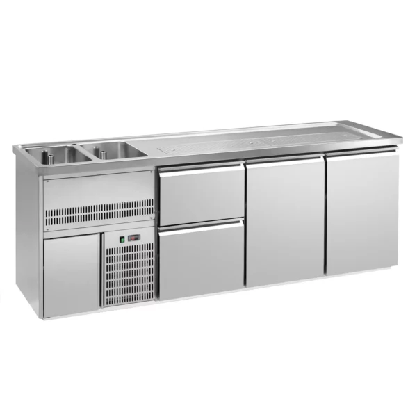 Pivný pult PREMIUM PLUS - 2500x700mm - 2 dvierka a 2 zásuvky - Image 3