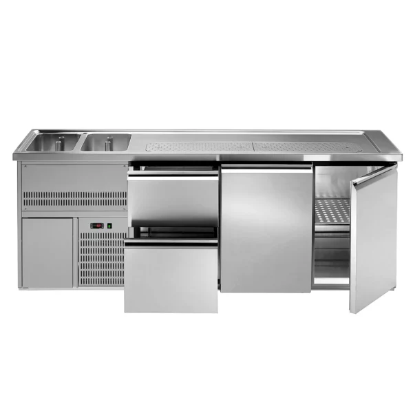 Pivný pult PREMIUM PLUS - 2500x700mm - 2 dvierka a 2 zásuvky - Image 4