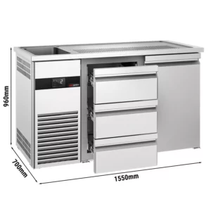 Pivný bar PREMIUM - 1550x700mm - 1 dvierka a 3 zásuvky